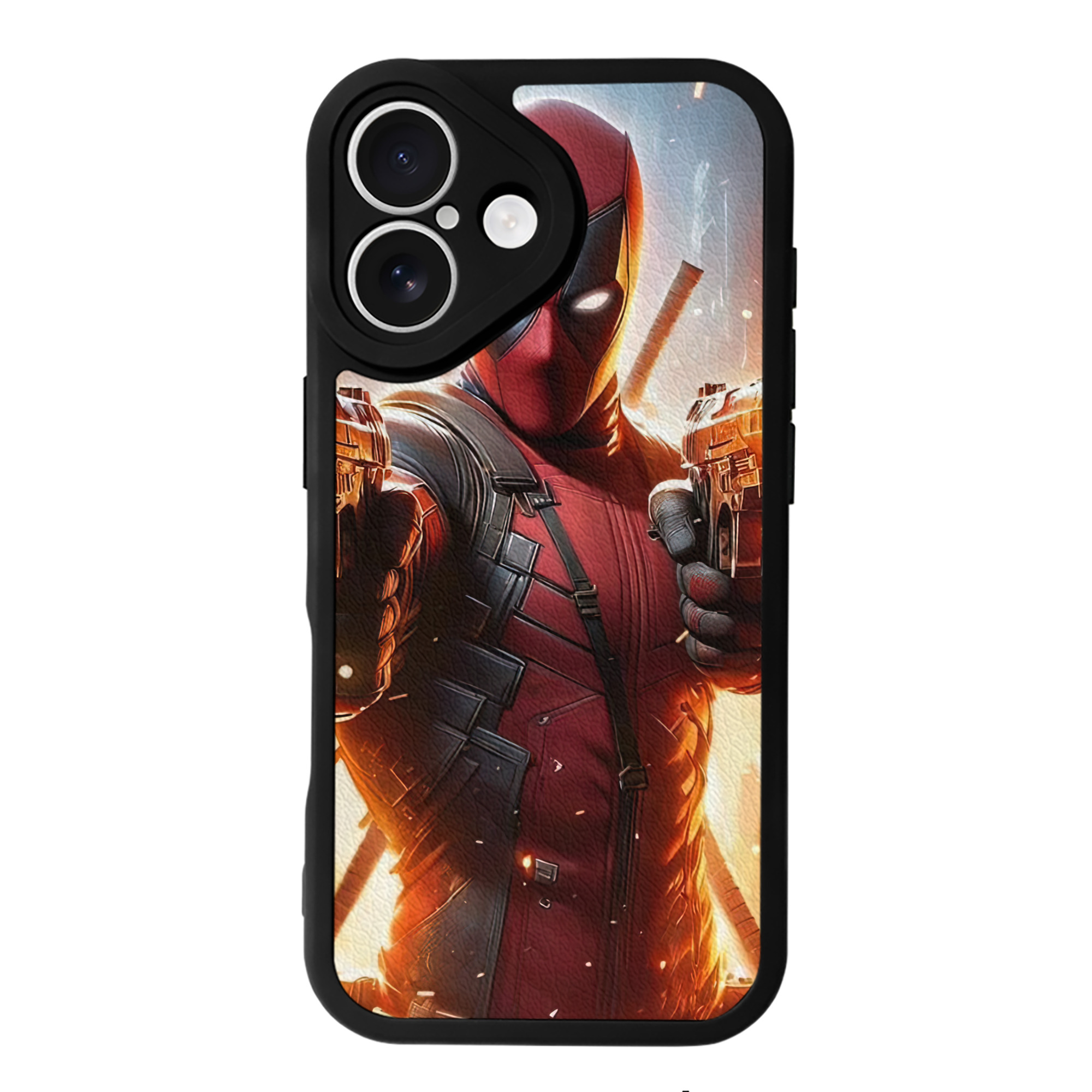 （画像用） Deadpool デッドプール 【iPhone 16シリーズ対応】シリコンスマホケース（レザー調） 材質：シリコン